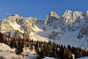 93 Da sx Cima Mengol, Cimon della Bagozza, Cima Crap nella luce del tramonto